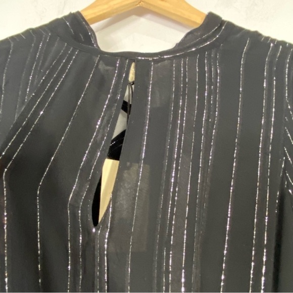 ELAN Shimmer Stripe Maxi Dress Black Silver - Picture 10 of 15